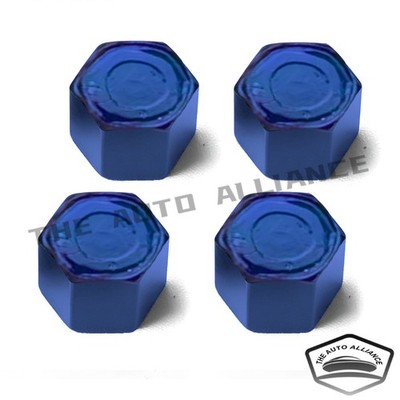 4-PCS Hexagon Valve Stem Caps  Car Air Tire Tyre Wheels Valve Cap Blue