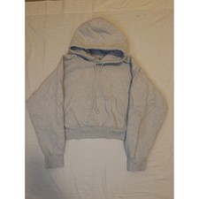 Aritzia TNA Sweatfleece Cozy Fleece Boyfriend Fit Cropped Hoodie Gray Medium