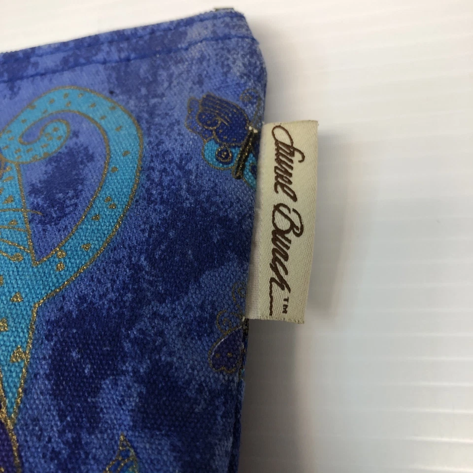 Laurel Burch Small Cat Canvas Pouch Cosmetic Bag Artsy Hand Painted - Image 2 of 4