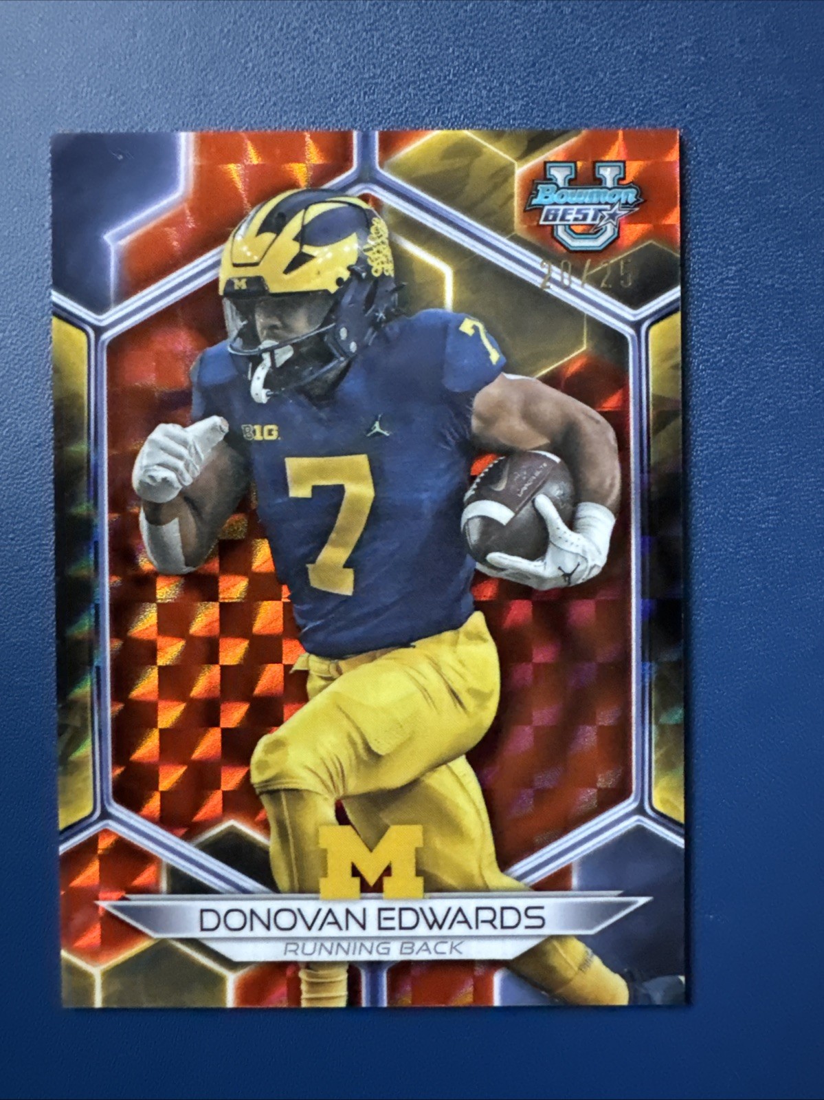 2023 Bowman's Best University - Donovan Edwards Orange Geometric Refractor /25 