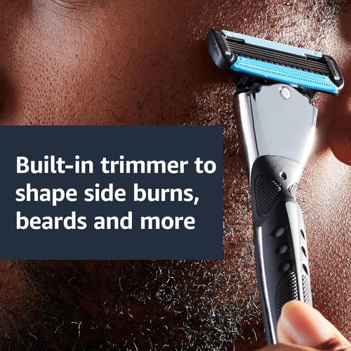 Amazon Basics 5-Blade MotionSphere Razor for Men with Dual Lubrication ...
