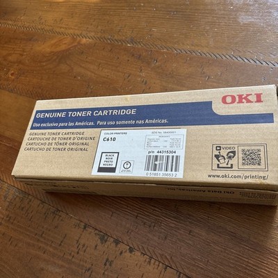 Okidata C610 Black Toner Cartridge Genuine Oki 44315304 New
