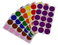 Dots Stickers Color Coding 1 1/4 Inch 32mm Solid Colors Round Labels 25 Sheets