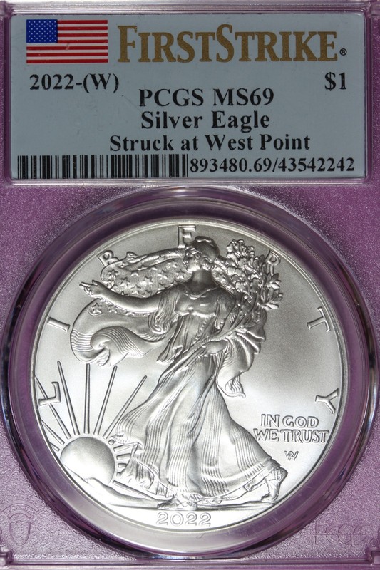 2022 W PCGS MS69 AMERICAN SILVER EAGLE #B51842