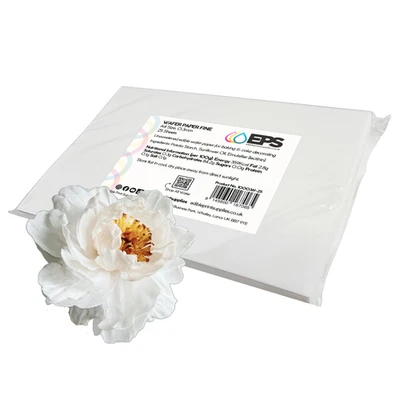 EDIBLE PRINT SUPPLIES EPS Wafer Paper (0.3mm) Fine - 25 Sheets - For Cake Decorations & Flowers