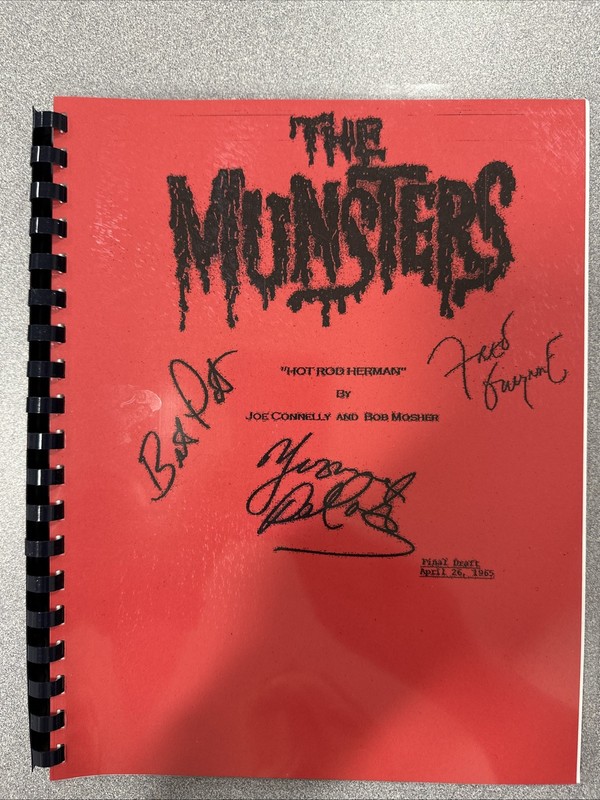 Munsters Script Hot Rod Herman Reproduction Signed  Herman Lily