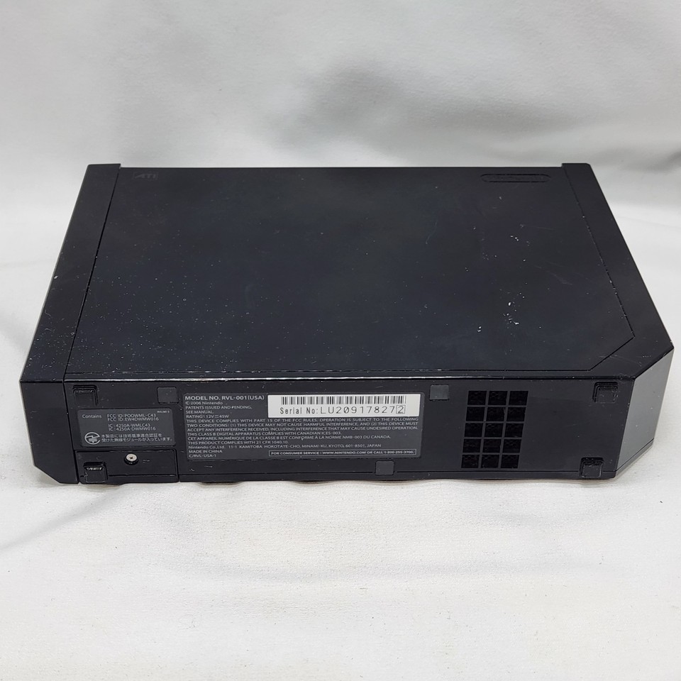 Nintendo Wii Gamecube Compatible Console Only Black RVL-001 Video Game ...