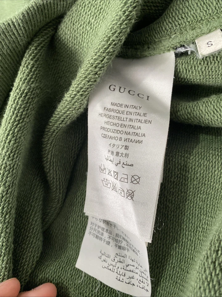 Sudadera con Capucha Gucci Verde con Raya G Reflectante Entrelazada Foto 2 de 4