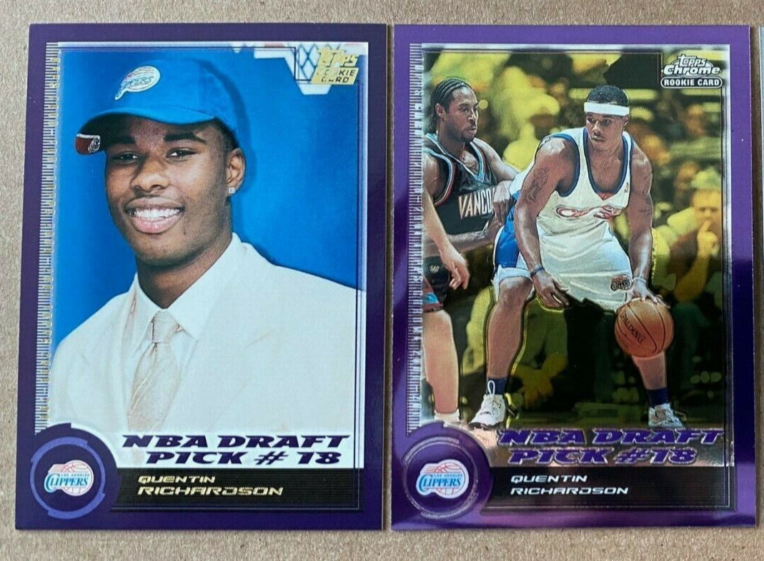 QUENTIN RICHARDSON RC x (2) 2000-01 Topps Chrome /1999 &  Topps