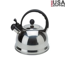 Stainless Steel Tea Kettle Whistling Dishwasher Safe Stay-Cool Handle 10 Cup New