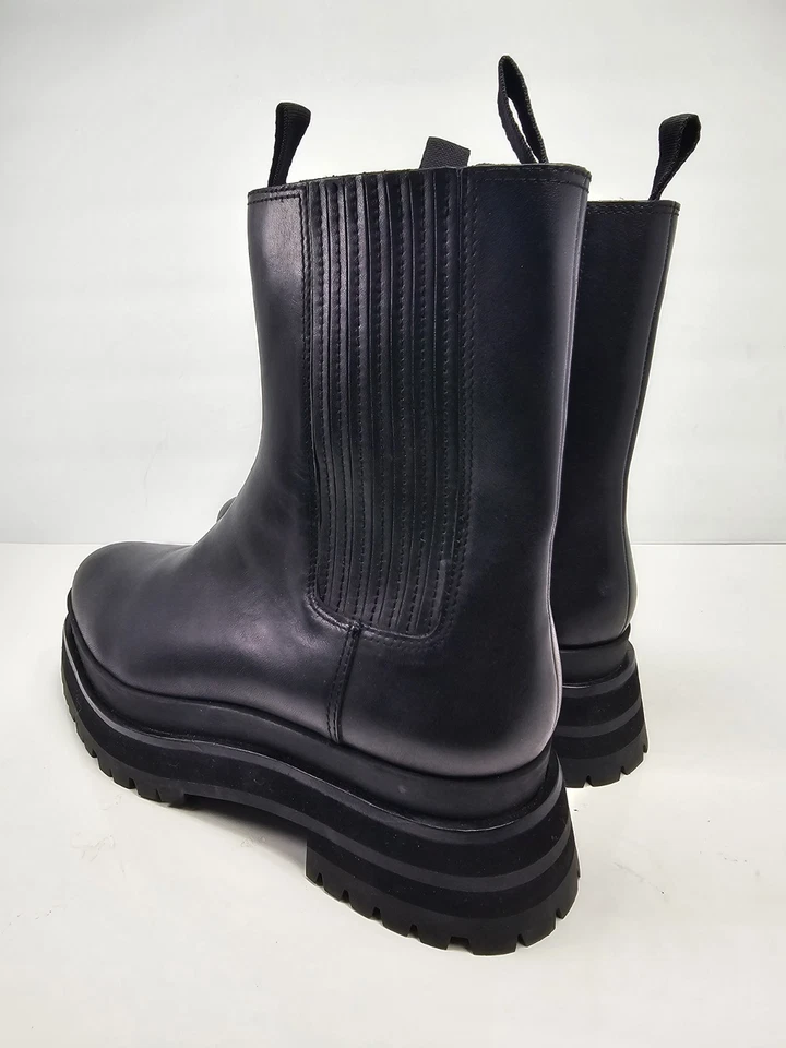 Botas de plataforma Loeffler Randall Toni Lug Sole para mujer talla 10 negras gruesas de combate Foto 3 de 4
