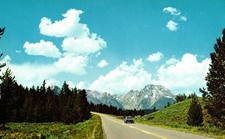 Postcard Grand Teton national park, Teton mountains, Wyoming