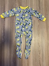 Toddler Construction Vehicle Footed Pajama's Size 2T