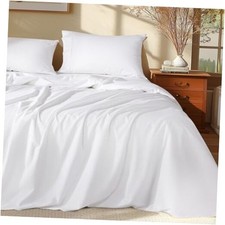 100 Egyptian Cotton King Size Sheets Set - 1000 King 4 Piece Set 01 - White