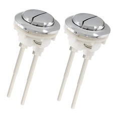 2 Pack Dual Push Flushing Toilet Button 48mm Tank Valve Replacement White Part