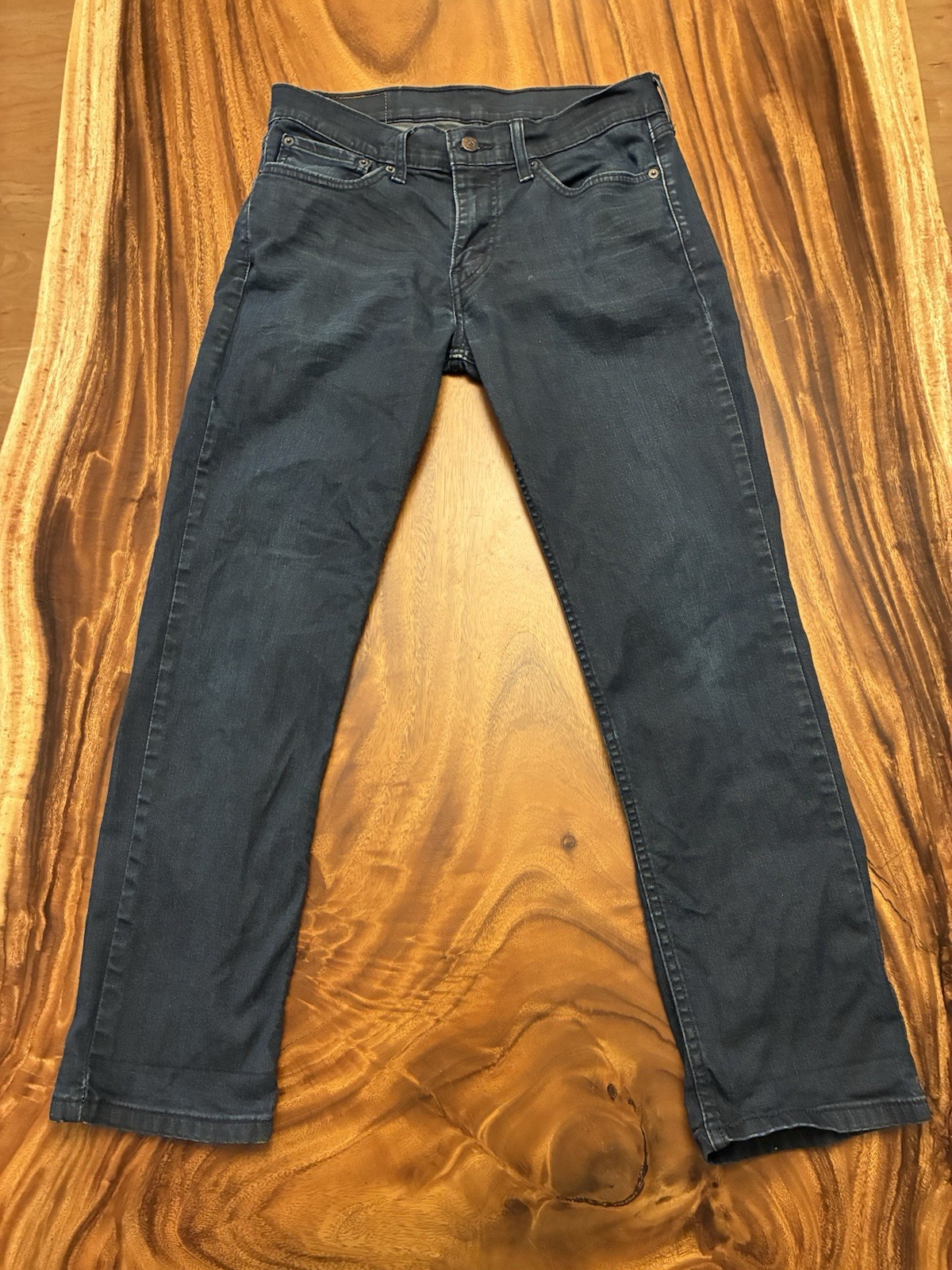 Dark Blue Mens 31x30 Slim Straight Dark Wash Denim