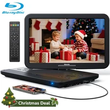 17.6" Portable Blu Ray DVD Player 15.4" Screen HDMI 5 Hrs Battery MP4 USB 1080P