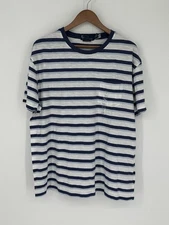 NEW Polo Ralph Lauren Classic Fit T-Shirt Mens Sz XL Blue Striped Pocket Tee Y6