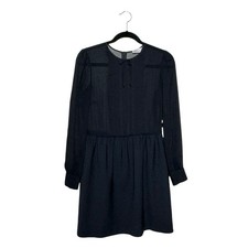 Red Valentino Black Mini Dress Sheer Top Tuxedo Style Size 40 IT 4 US