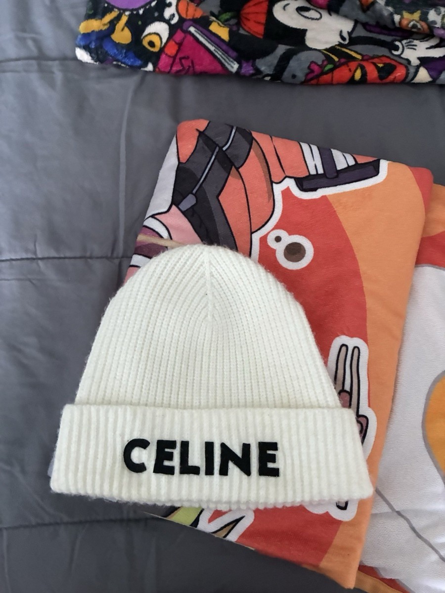 帽子 CELINE EMBROIDERED KNIT WOOL BEANIE CELINE/EMBROIDERED KNIT WOOL BEANIE Embroidered Knit Wool