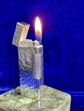 Dunhill Lighter Vintage Silver Bark Super Mint Condition Works 1 Year Warranty