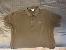 Lacoste Brown Men's Short Sleeve Polo Shirt Size 6 Logo Button Collared Knit