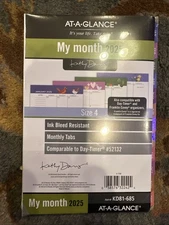 AT-A-GLANCE Kathy Davis 2025 Monthly Planner Refill Loose-Leaf Desk Size 4
