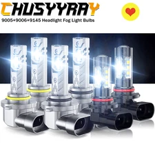 For Toyota Camry 2002-2006 Combo LED Headlight High/Low + Fog light Bulbs Kit 6X