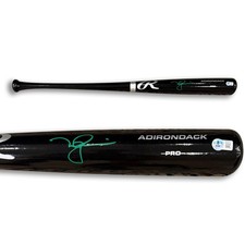 Mark McGwire Autographed MLB Signed Black Baseball Bat Beckett Witness Green