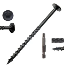 Black Construction Lag Screws, T30 Decking Screws, #14 X 4 Inches Structural Woo