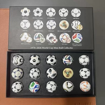 2026 FIFA World Cup Mini Soccer Ball  (1970-2026) Collection Set 15PCS Gift Box