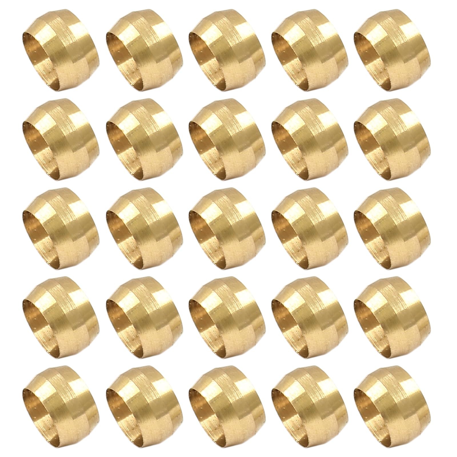 50 PCS Brass Compression Fitting Ferrule Sleeve 3/8 Inch Tube OD Union