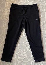 NWOT $100 Quicksilver XL Men Fleece Jogger Sweats Black Super Soft Dryflight