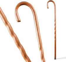 Handcrafted Wood Walking Cane, Twisted Oak, Crook Style Handle, for Men Women,