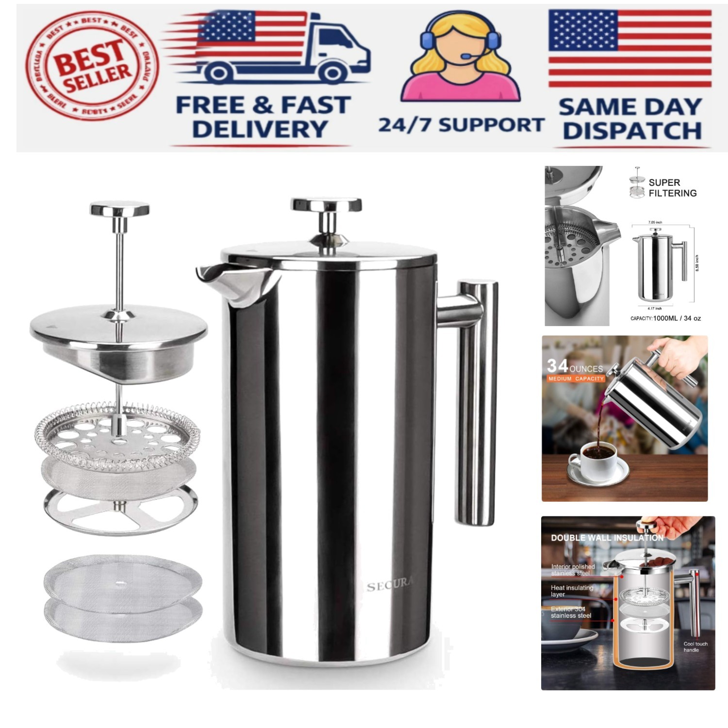 With Cool Touch Handle - Safe Pour