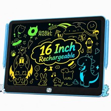 16 Inch Rechargeable LCD Writing Tablet Colorful Drawing Pad For Kids Dino Blue