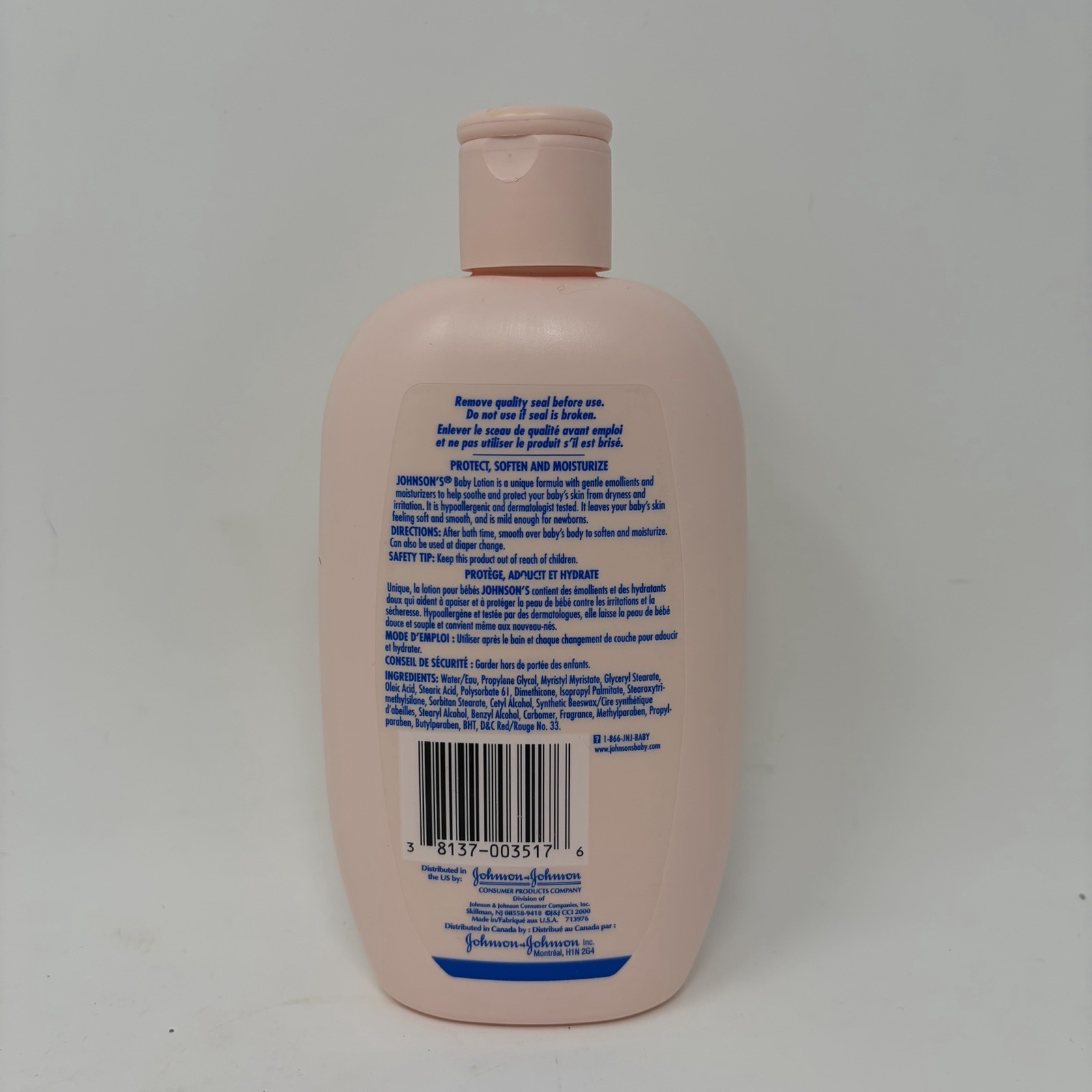 READ NEW Original Formula Johnson's Baby Lotion Pink Bottle 15 oz Discontinued