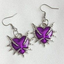 Gothic Ohrringe Handmade Dark Alternative Statement Schmuck Herz Stachel Hexe 