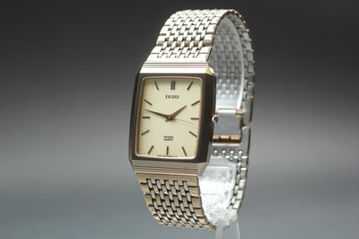 Vintage CITIZEN Exceed Black Gold Men 28mm Quartz Watch 2730-274326