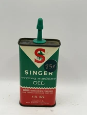 Vintage Singer Sewing Machine Oil Metal Can