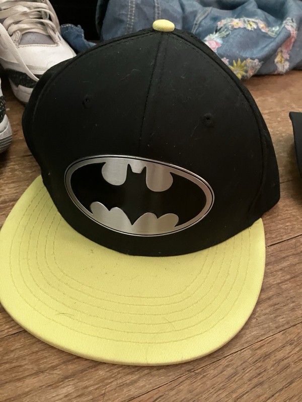 Batman DC Comics Black Snapback Hat Cap with Yellow Brim Batman Logo