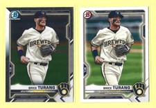 Bruce Turang Bowman- Bowman Chrome Brewers RC's (2) cards
