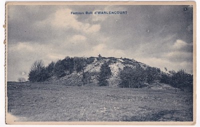 Butte de Warlencourt Somme Frankreich Erster Weltkrieg Schlachtfeld Denkmal Kollotypie Postkarte