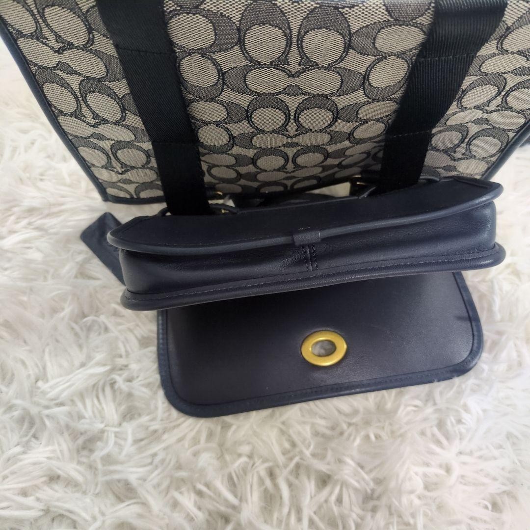 Coach Signature Shoulder Bag Canvas Navy Authentic G0204590 thumbnail 21