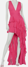 Alice + Olivia Women's Pink Holly Tiered High Low Dress Size 4
