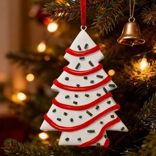 Christmas Tree Cake Ornaments, Handmade Food Cake Ornament for Christmas Tree...