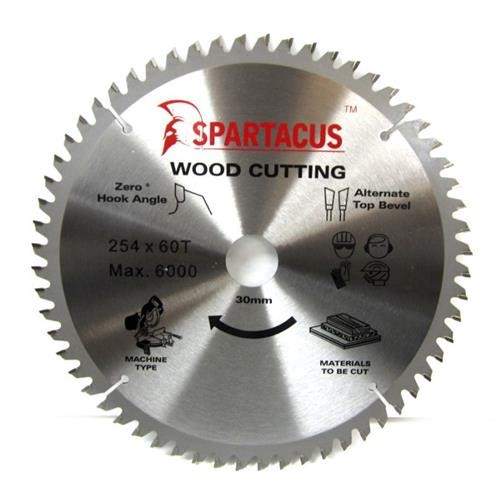 Spartacus Wood Cutting Saw Blade 254 mm x 60 Teeth x 30mm Ryobi EMS1426