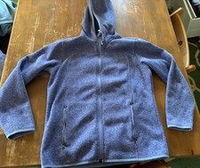 LL Bean Hoodie Fleece Jacket Youth Size 14-16 Light Purple Full Zip Pockets EUC