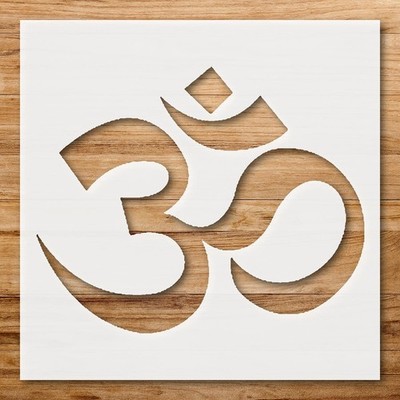 Elegant Ornate Om Symbol Stencil Stock Image Collection for Spiritual Design  