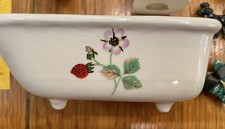 NEW Porcelain Doll House Furniture Bathroom Set Tub, Toilet, Sink VTG Miniatures